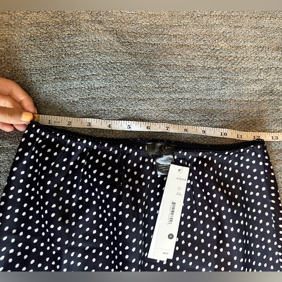 NWT Aqua Navy and White Polka Dot Midi Skirt - Picture 7 of 7